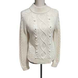 J.crew azra pom-pom cable knit sweater